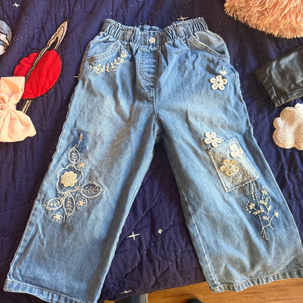 zara crochet detail jeans